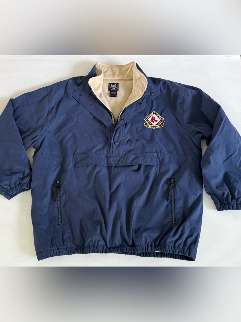 Vintage Lee Sport Boston Red Sox Fleece 1/4 Zip Jacket Navy Blue Men’s Size 2XL